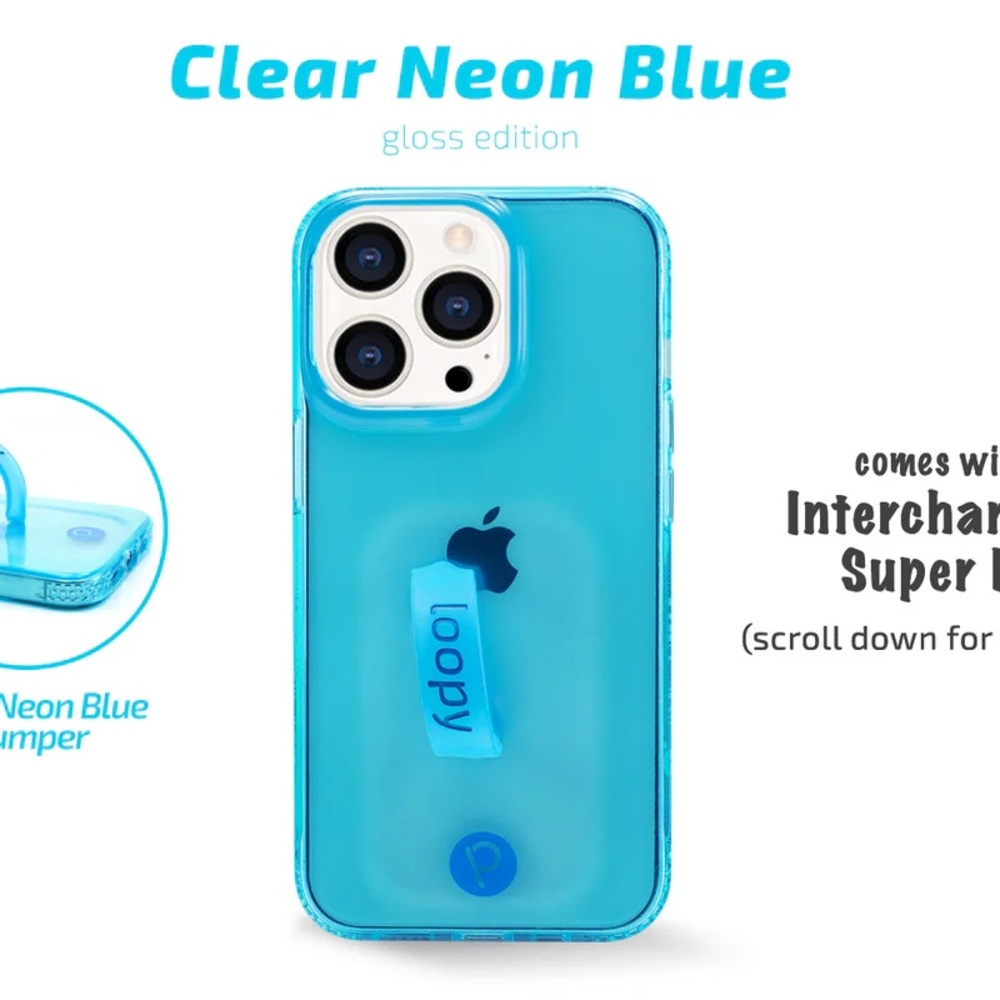 iPhone 13 Pro Max neon blue loopy case
